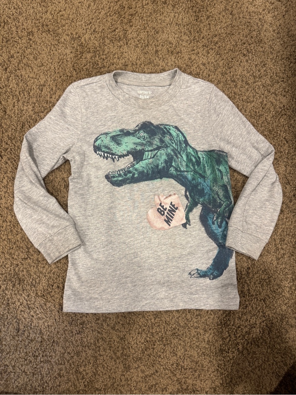 Kids 3T Carter’s Valentines dinosaur long sleeve T-shirt
